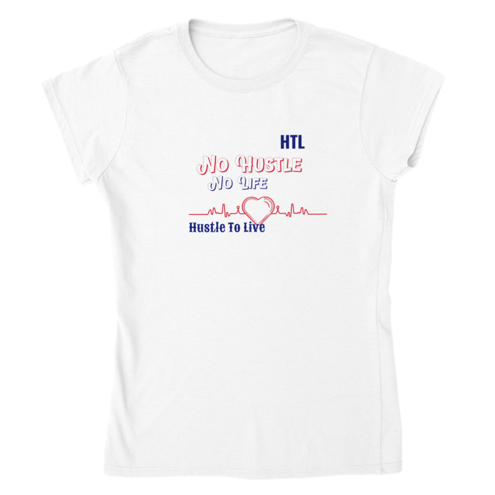 Red, white, and blue women's no Hustle, No Life T-shirt