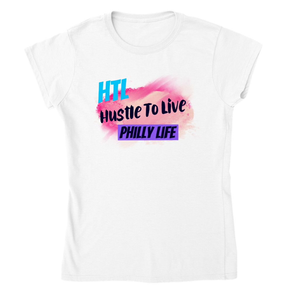 HTL Hustle To Live Philly Life Womens Crewneck T-shirt.
