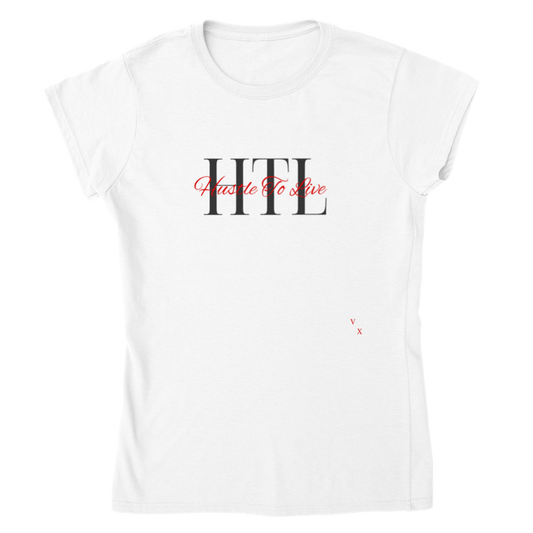 HTL Hustle To Live black letters Womens Crewneck T-shirt