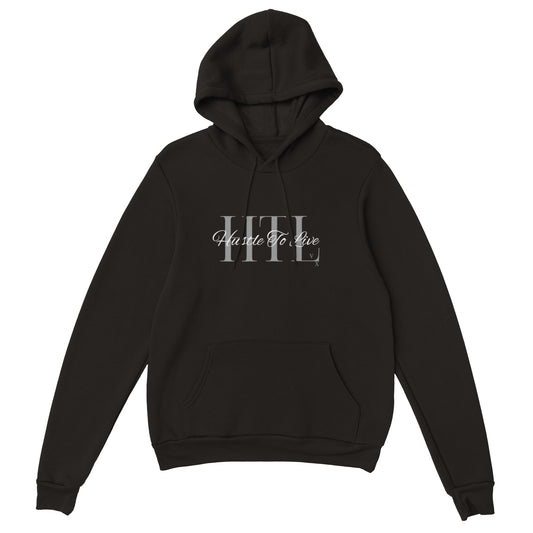 HTL Hustle To Live Classic Unisex Pullover Hoodie(Grey letter)