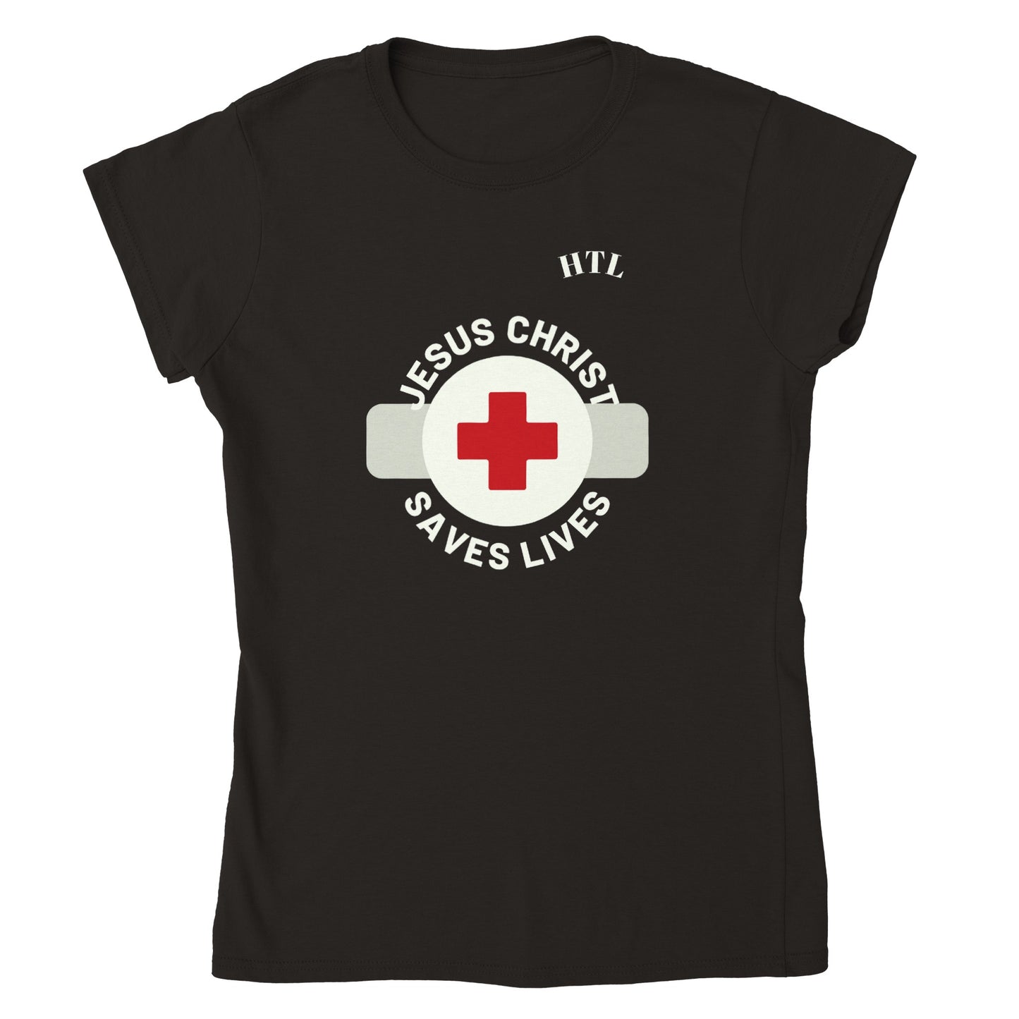 Male and female style HTL Jesus Christ saves lives Classic Unisex Crewneck T-shirt(click)