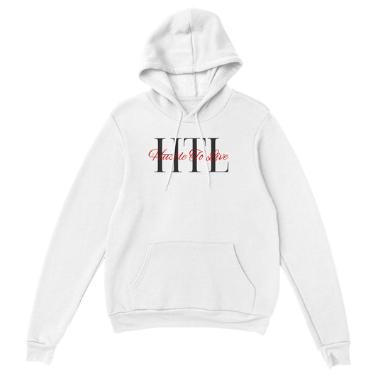 HTL Hustle To Live Classic Unisex Pullover Hoodie(black letters)