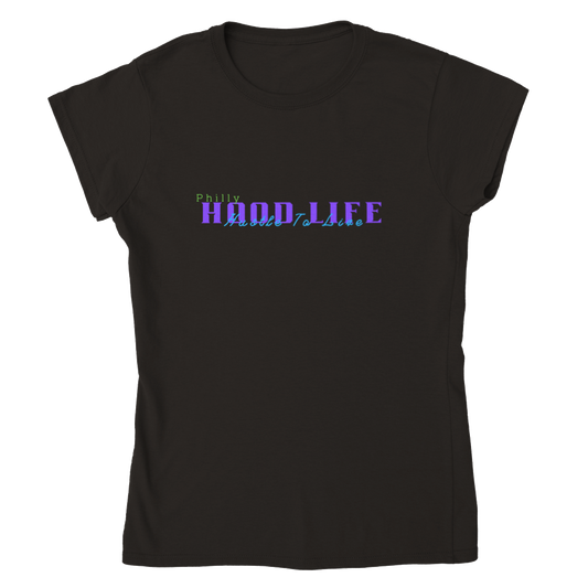 Women's Hustle To Live Philly Hood Life T-shirt