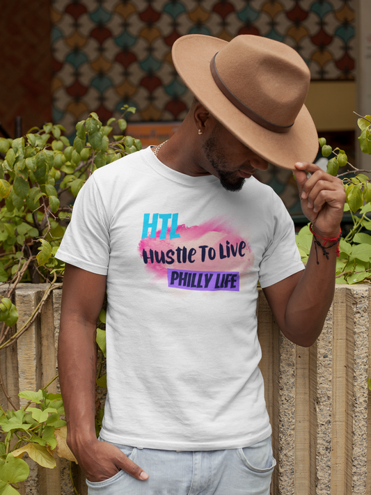 Men Hustle To Live Philly Life T-shirt