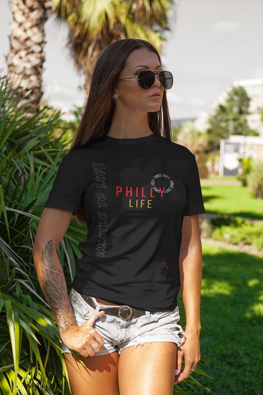 Womens HTL Hustle To Live Philly Life 2021T-shirt.